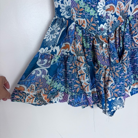 NWT Vanessa Mooney The Elisabeth Daisy Silk Blue Floral Romper Size Small - Picture 5 of 10